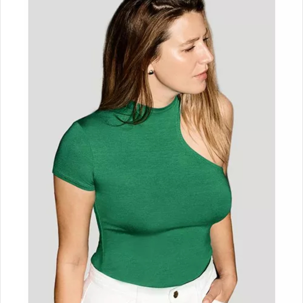 Green One-Shoulder Top